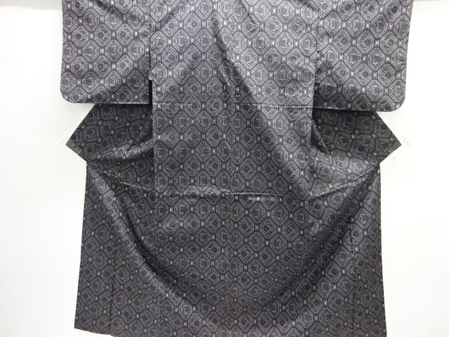 JAPANESE KIMONO / KIMONO ENSEMBLE / SILK / NISHIJIN / DENSHO TSUMUGI / WOVEN FLORAL SHOKKO